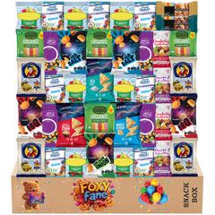 Foxy Fane front packaging displaying 40-count snack box and contents for gifting