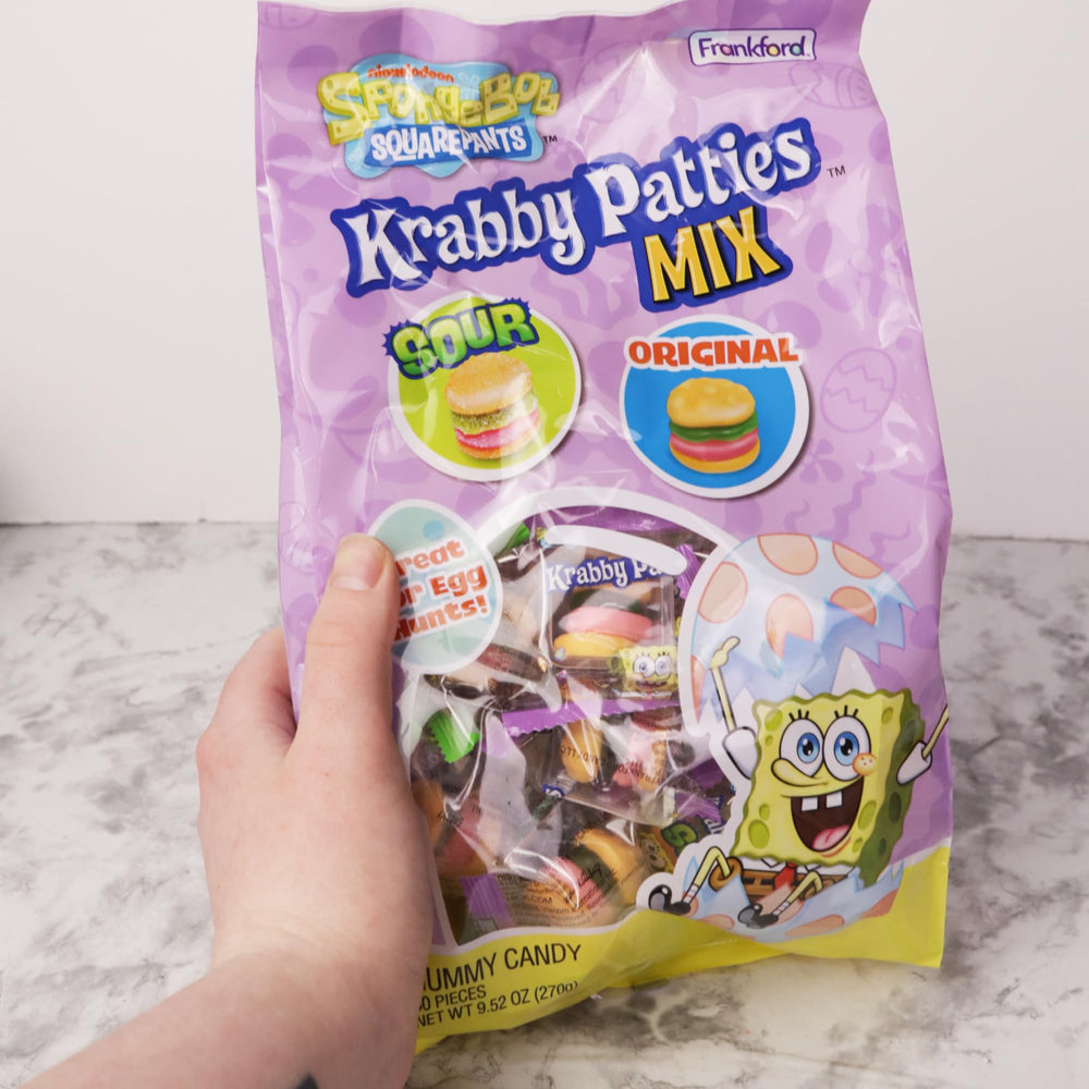 Frankford SpongeBob Krabby Patty inside Easter egg ready for hunt excitement