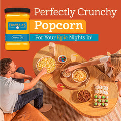 Franklin's oil drizzled on freshly popped popcorn offering rich movie-theater taste