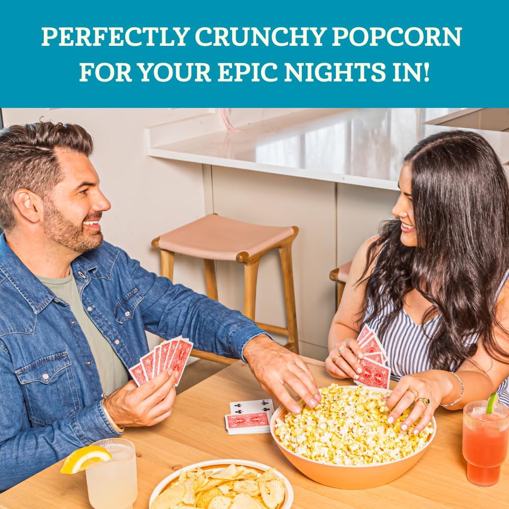 Franklin's Gourmet popcorn served in a modern kitchen to show snack-ready lifestyle
