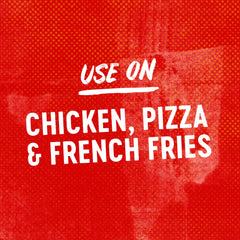 Frank's RedHot drizzled on pizza adding zesty pickle tang and spicy lift