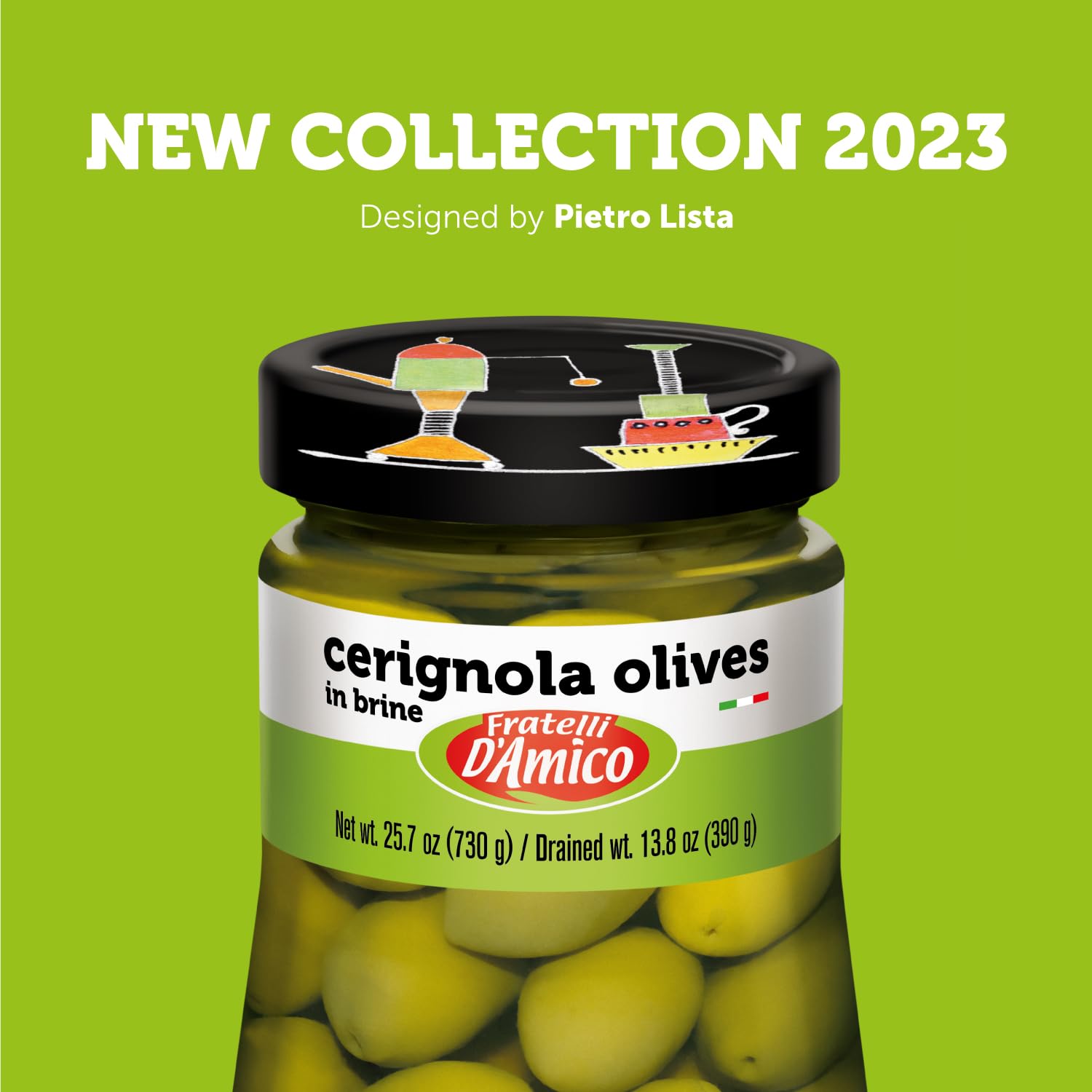 FRATELLI D'AMICO open jar in brine showing preservation and ready-to-use benefit