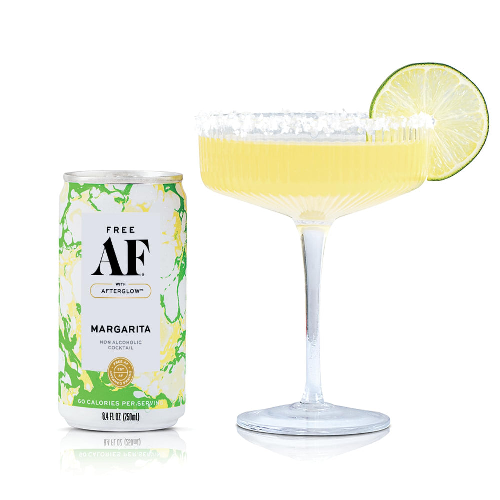 Free AF poured over ice in a rocks glass showing refreshing texture and carbonation