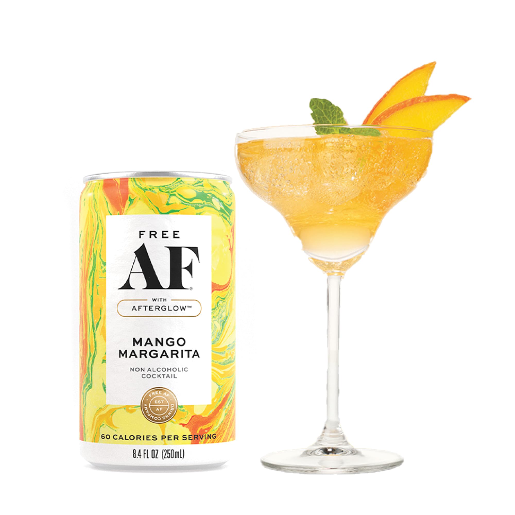 Free AF pouring into glass with garnish showcasing cocktail presentation benefit