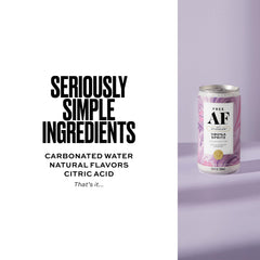 Free AF close-up of can label highlighting botanical ingredients and clarity