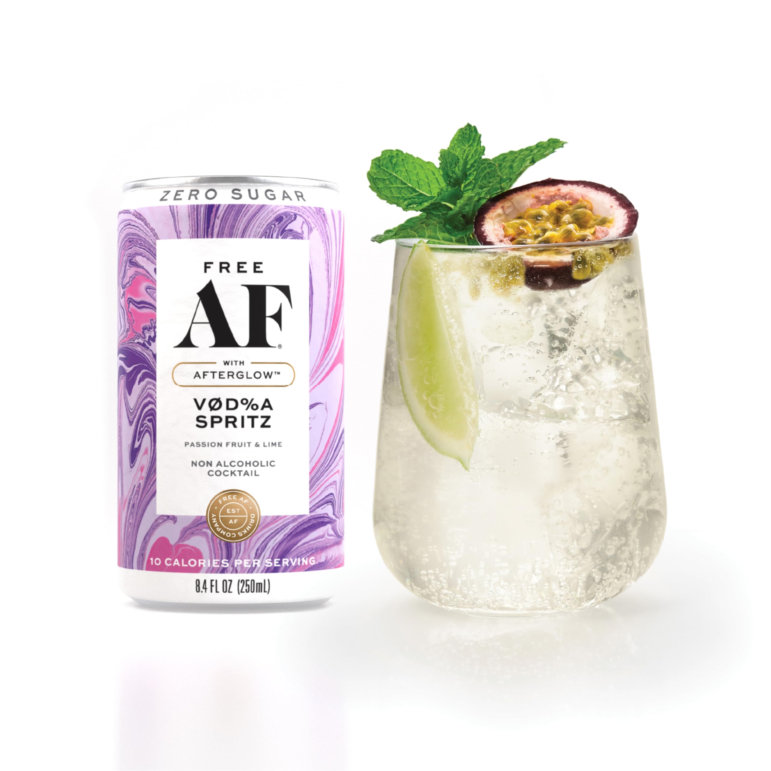 Free AF four-pack boxed view showing convenient multipack and party-ready benefit