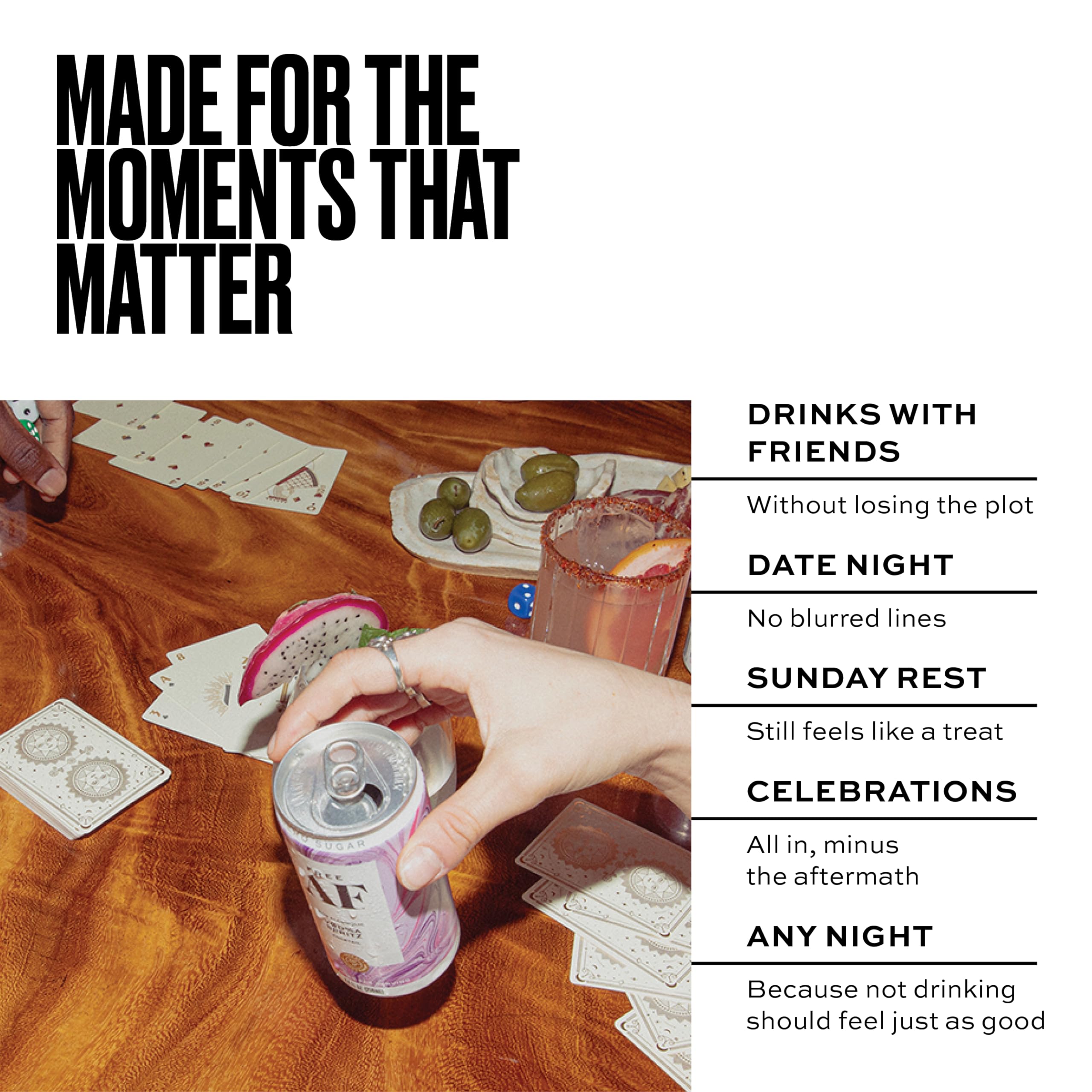 Free AF ingredients and label photo showing natural botanicals and transparent nutrition benefit