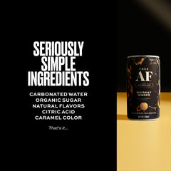 Free AF back label close-up highlighting ingredients and product transparency