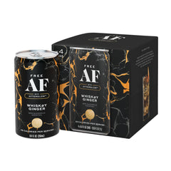Free AF front can view showing branding and whiskey ginger flavor benefit