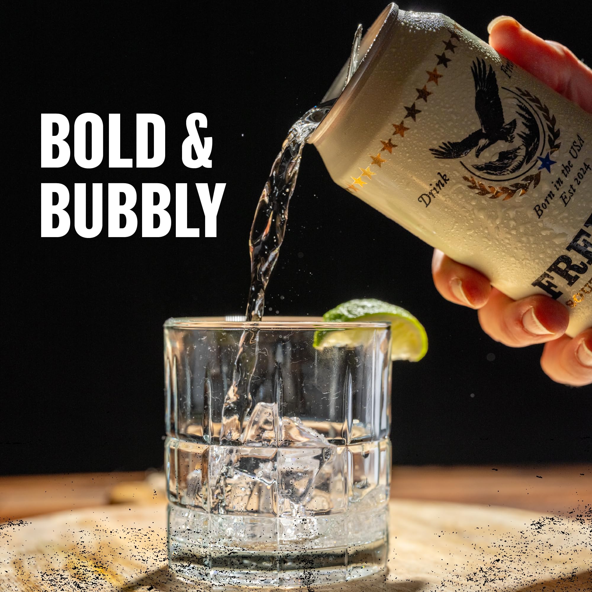 Free Bird label with Blue Ridge mountain source emphasizing natural origin benefit