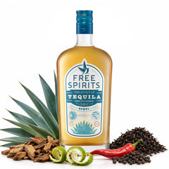 The Free Spirits Company front bottle showing agave-style spirit and brand clarity