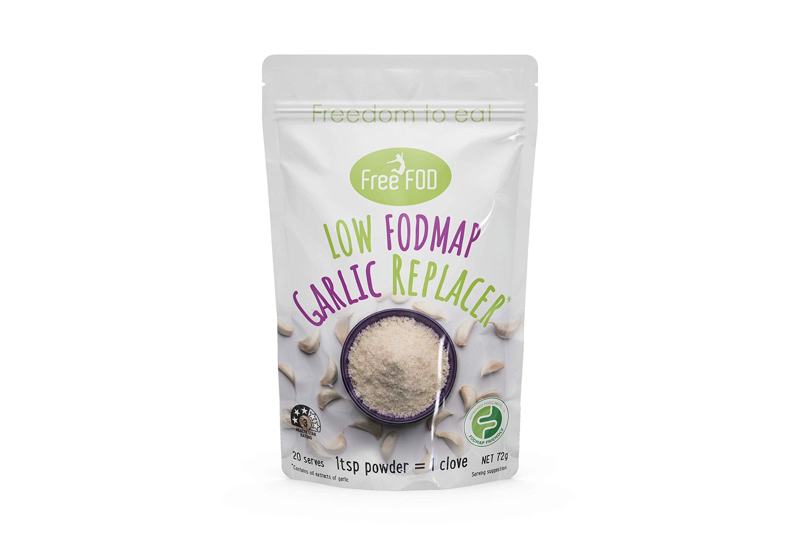 FreeFOD front packaging showing brand and low FODMAP benefit