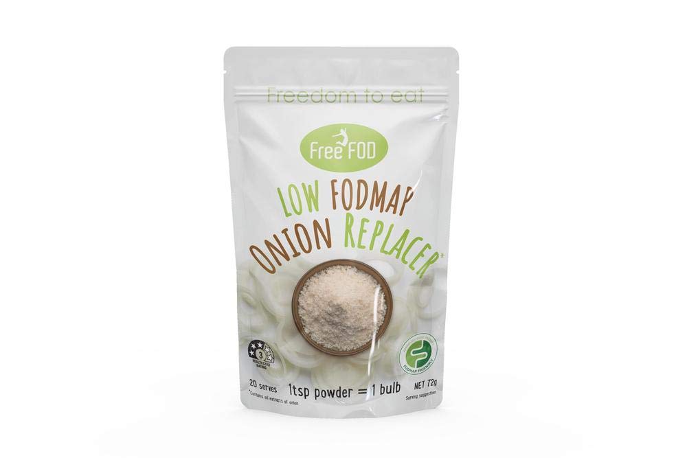 FreeFOD jar front label showing product and Low FODMAP benefit