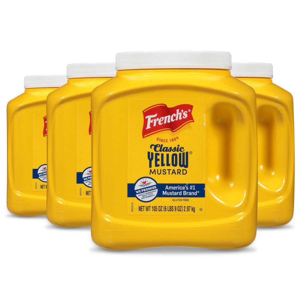 French's front packaging showing 105 oz bulk container and brand recognition benefit