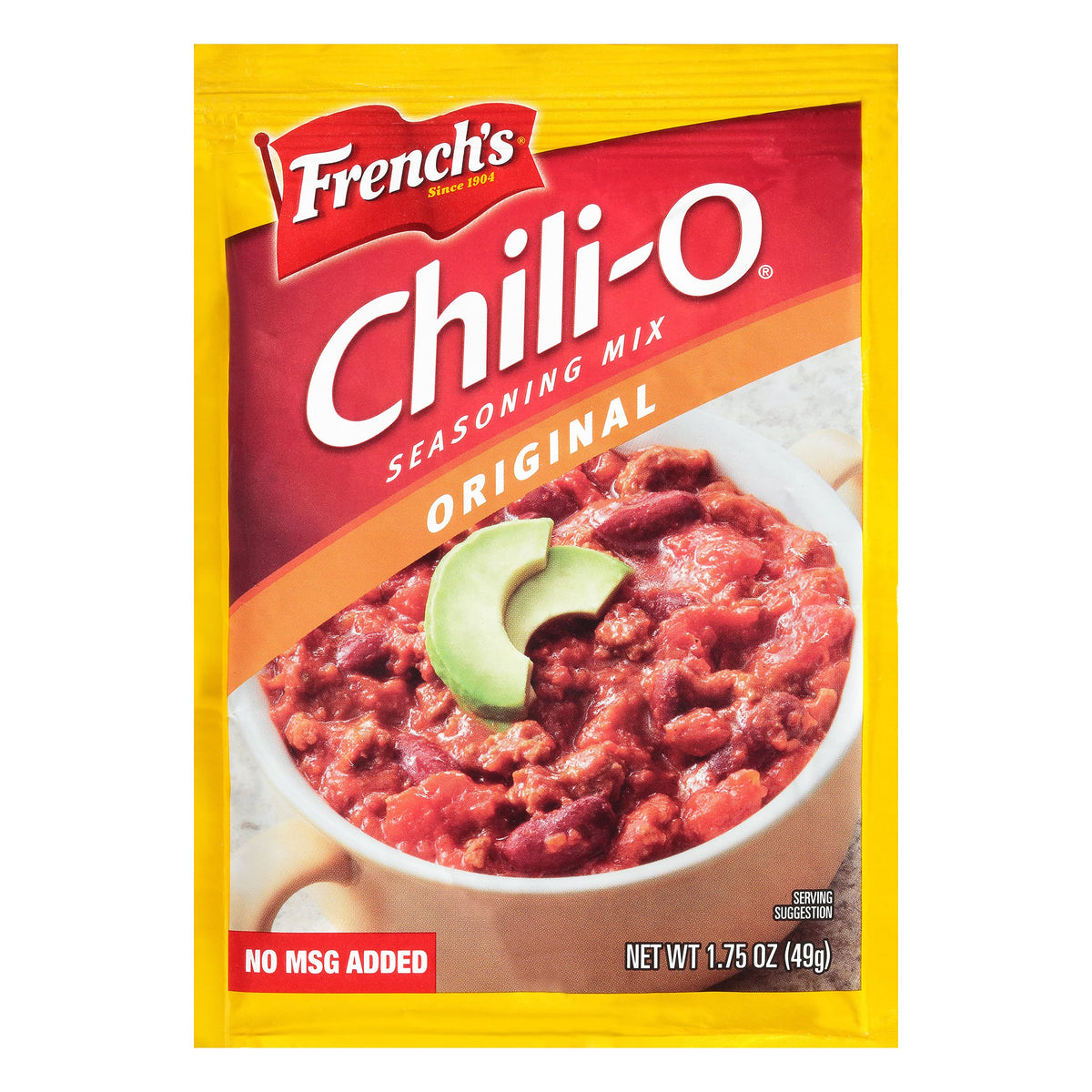 French's Chili-O front package showing branding and packet count, clear purchase view