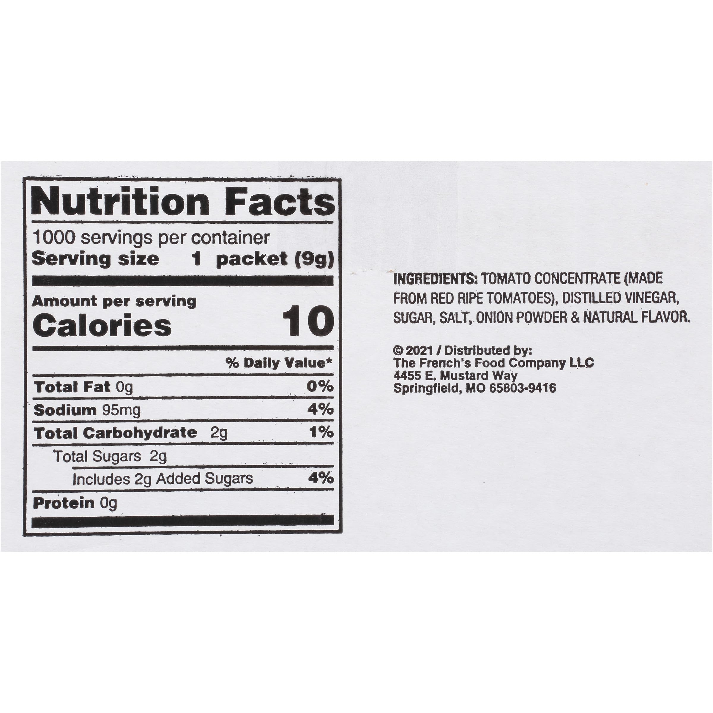 French's label and ingredient list close-up showing clean ingredients and menu confidence