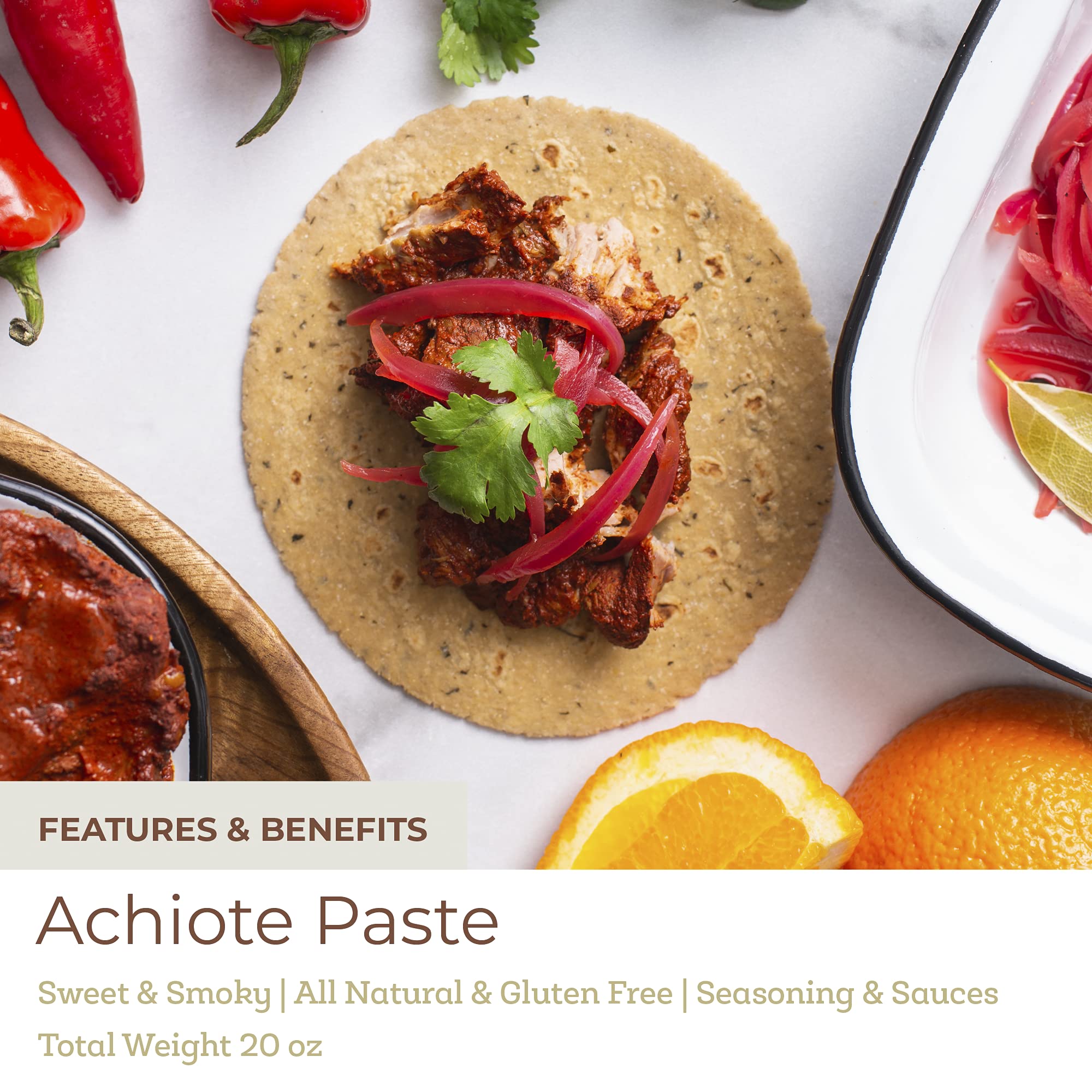 Lifestyle scene of Fresh & Wild achiote paste used while grilling for smoky results