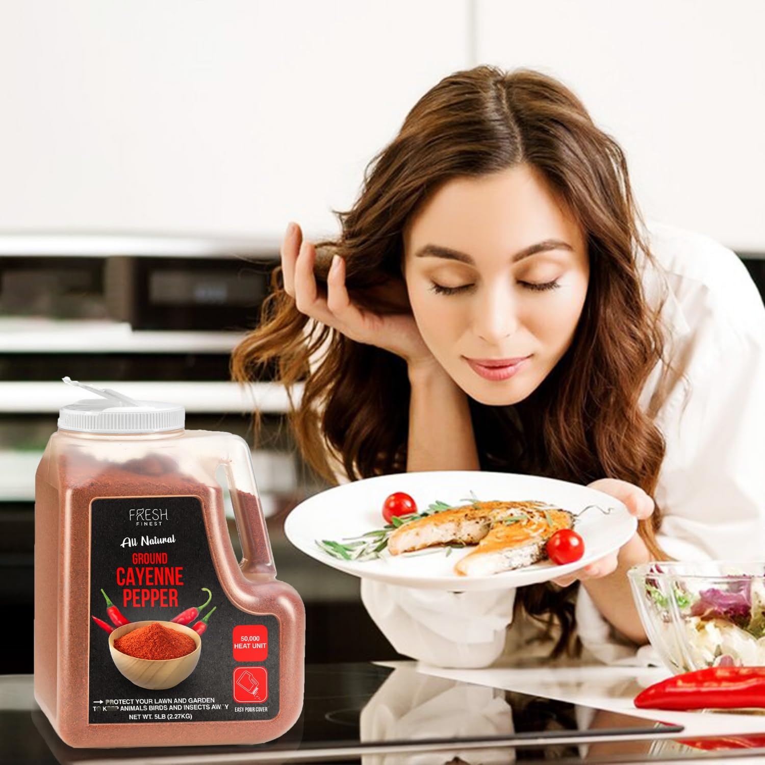 Fresh Finest cayenne on a pantry shelf demonstrating easy storage and accessibility