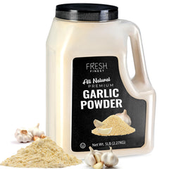 Fresh Finest close-up of fine garlic powder texture for easy blending benefit