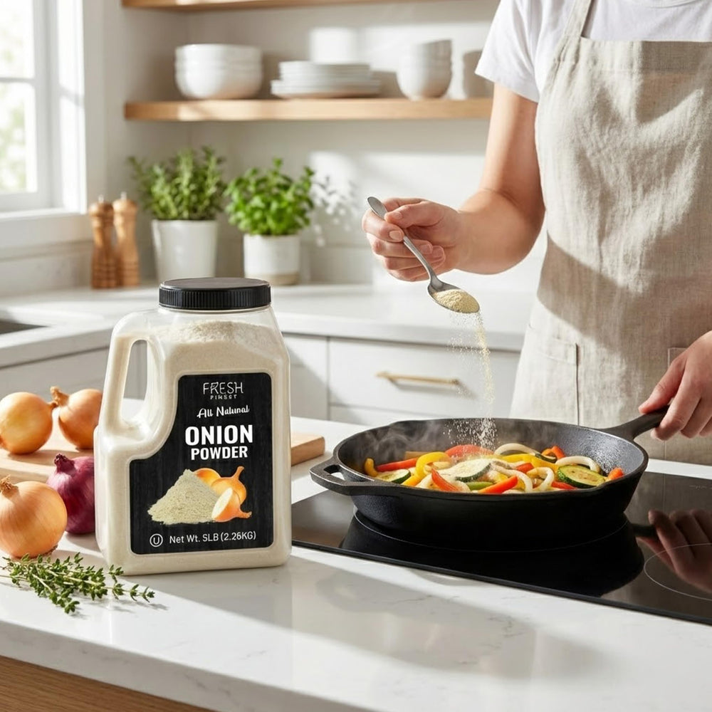Fresh Finest being stirred into sauce to add savory flavor without extra moisture