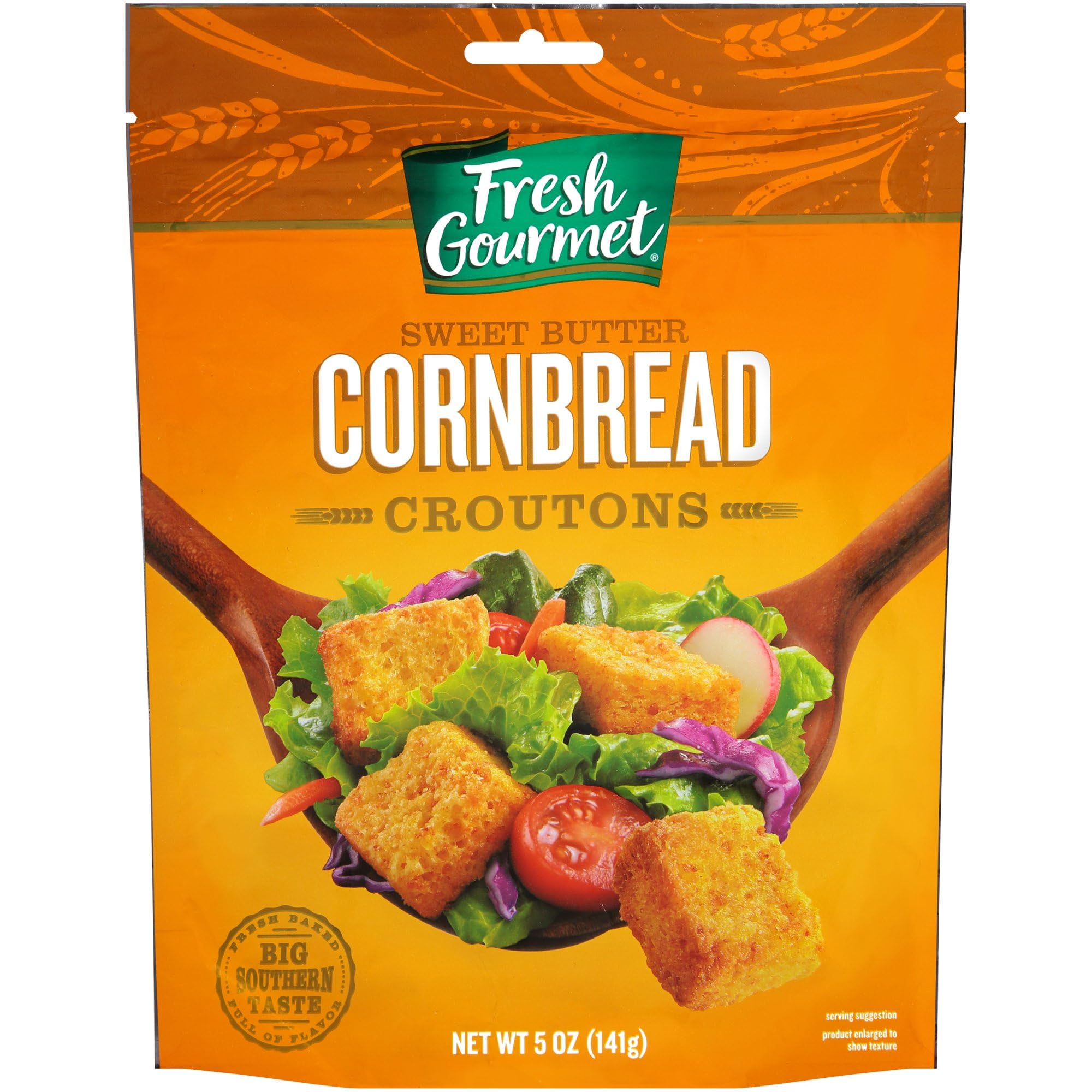 Fresh Gourmet close-up of crouton texture highlighting crunchy bite