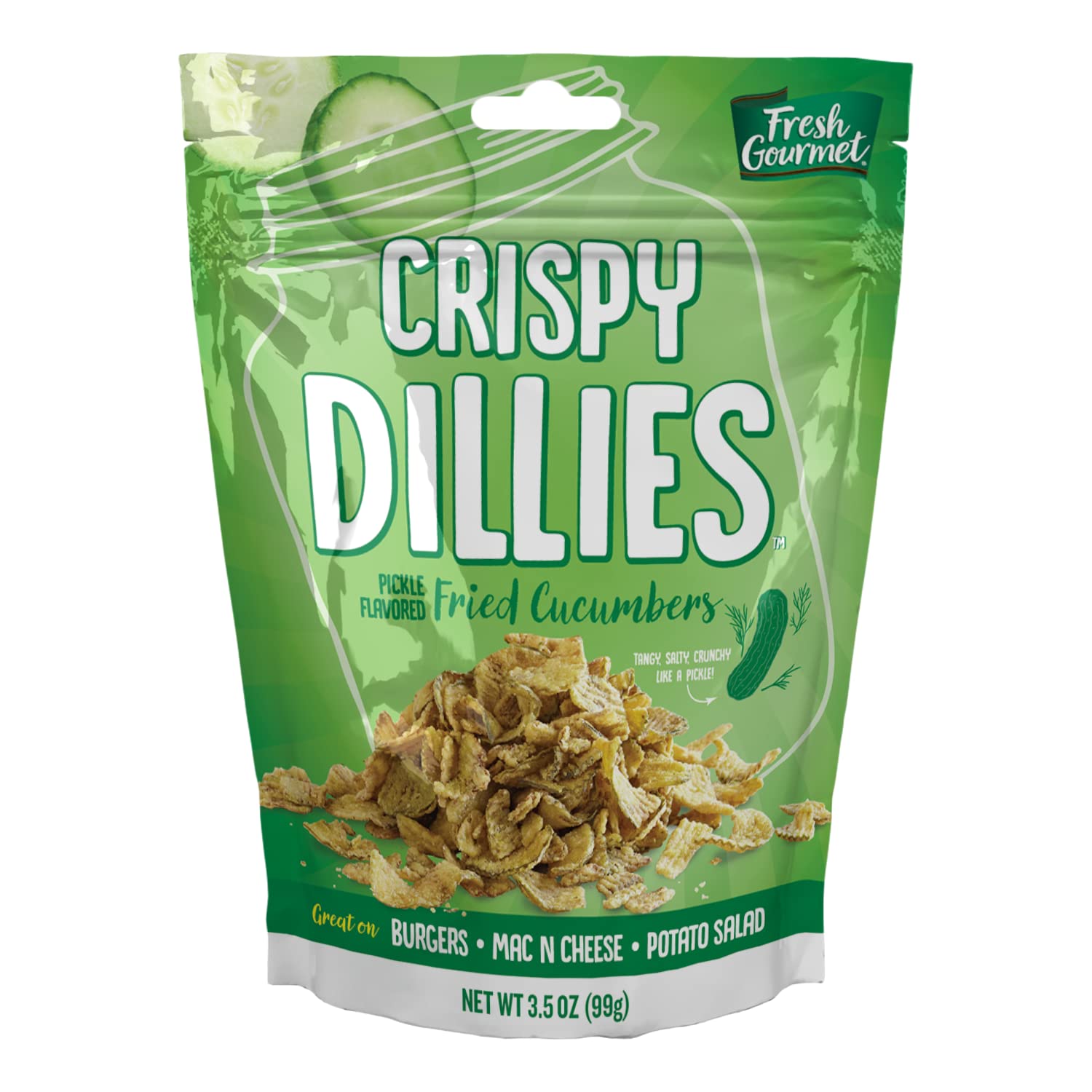 Fresh Gourmet close-up of crispy dillies texture highlighting crunch