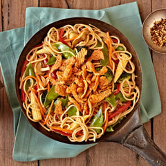 Fresh Gourmet crispy red peppers sprinkled on salad for instant texture boost