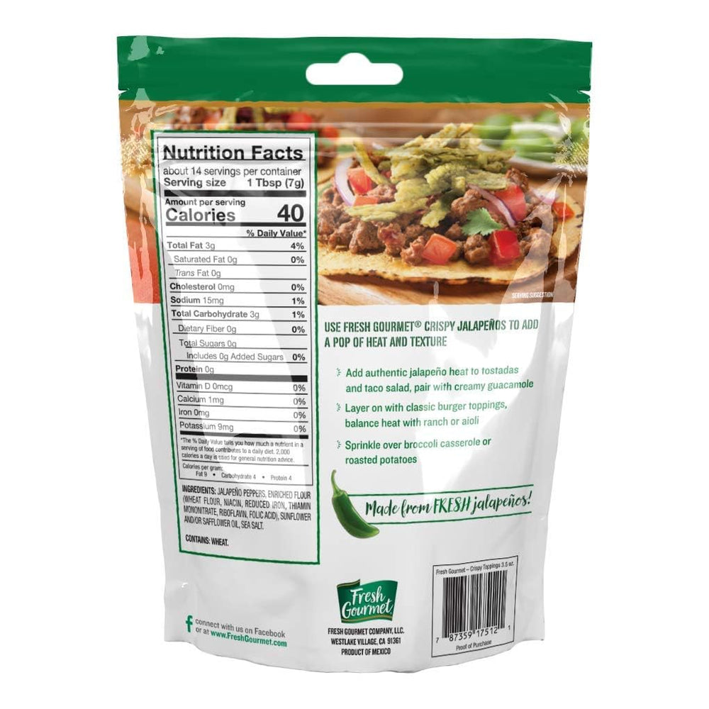 Fresh Gourmet jalapenos sprinkled on salad adding spice and crisp contrast