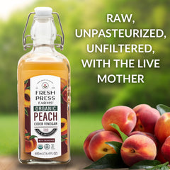 Fresh Press Farms close-up of mother cloudiness highlighting texture benefit: authentic unfiltered appearance