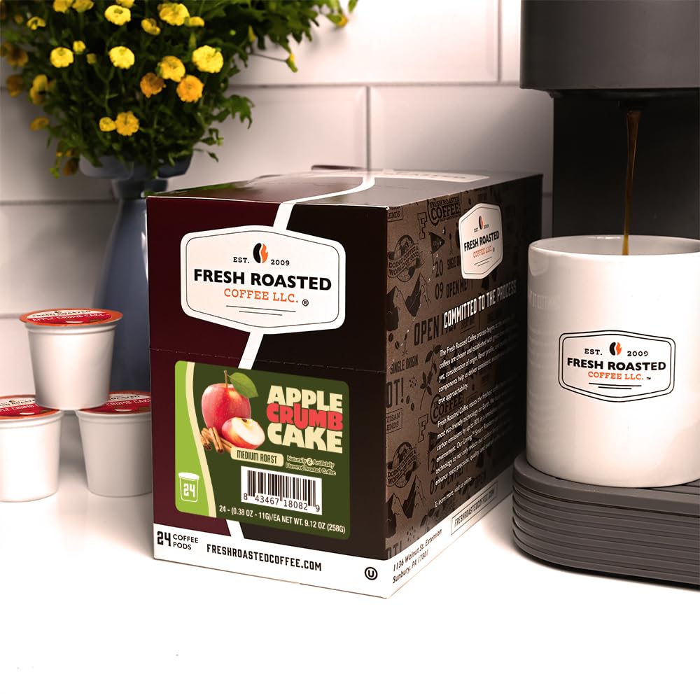 Fresh Roasted Coffee 24-count box next to ruler, shows compact storage and quantity