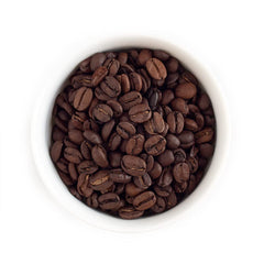 Fresh Roasted Coffee bag label close-up highlighting kosher certification and roast