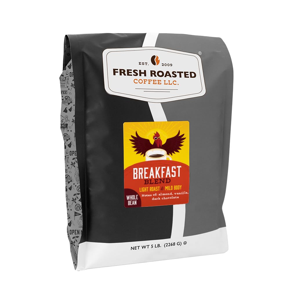 Fresh Roasted Coffee front packaging shows label and benefits