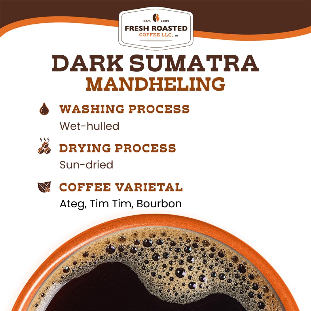 Fresh Roasted Coffee close-up of dark ground texture, highlights rich roast and syrupy mouthfeel benefit