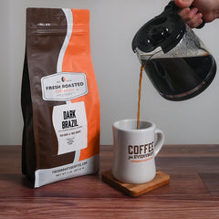 Fresh Roasted Coffee ground beans texture displayed for grind consistency benefit