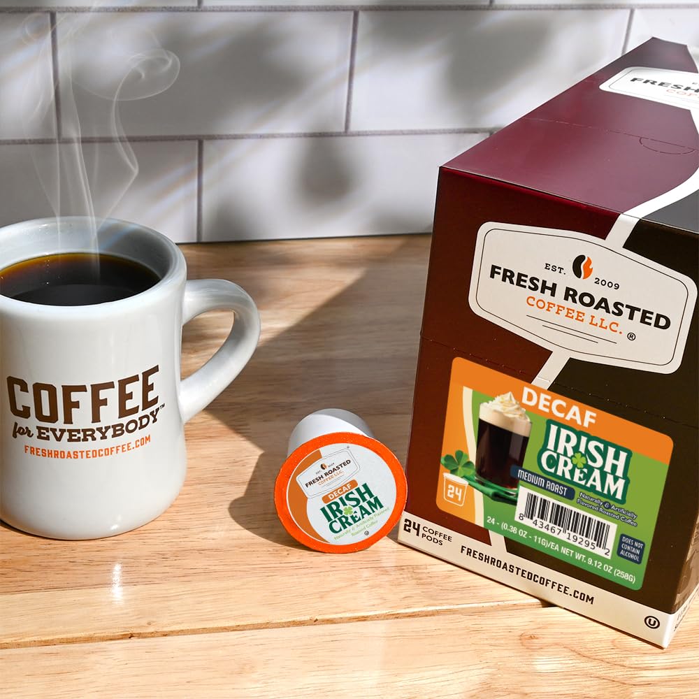 Fresh Roasted Coffee opened pod with grounds showing quality Arabica beans benefit