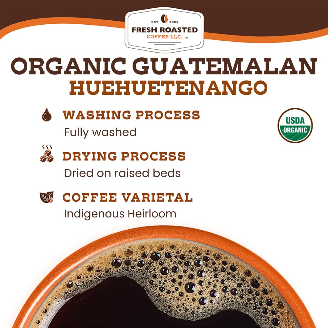 Fresh Roasted Coffee espresso shot pulled from medium-roast beans, smooth crema