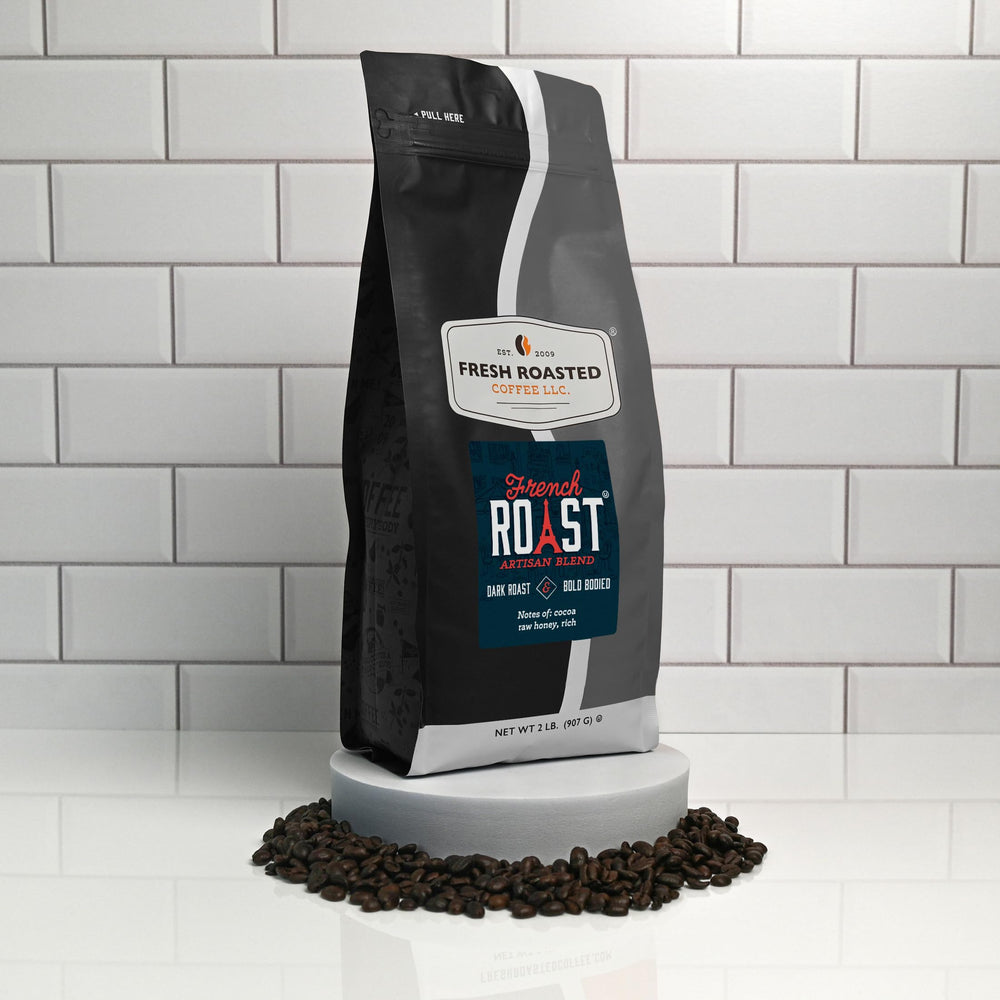 Fresh Roasted Coffee spoon of grounds displays grind texture for brewing