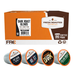Fresh Roasted Coffee front packaging showing variety pack and bold branding benefit clarity