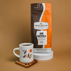 Fresh Roasted Coffee ground espresso and crema highlighting rich chocolate notes