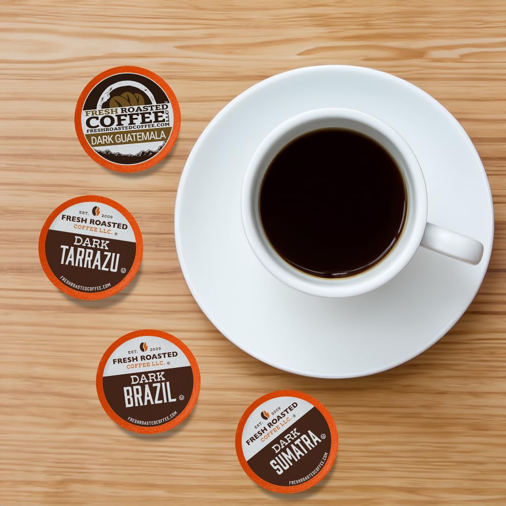 Fresh Roasted Coffee dark roast grounds texture close-up illustrating rich color and full-bodied flavor