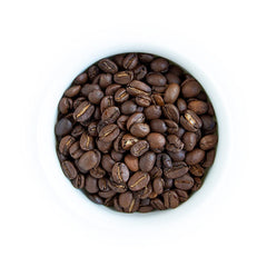 Fresh Roasted Coffee close-up of whole beans highlighting roast evenness and aroma