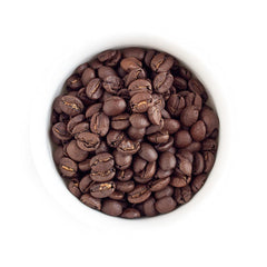Close-up of Fresh Roasted Coffee whole beans highlighting even roast and aroma