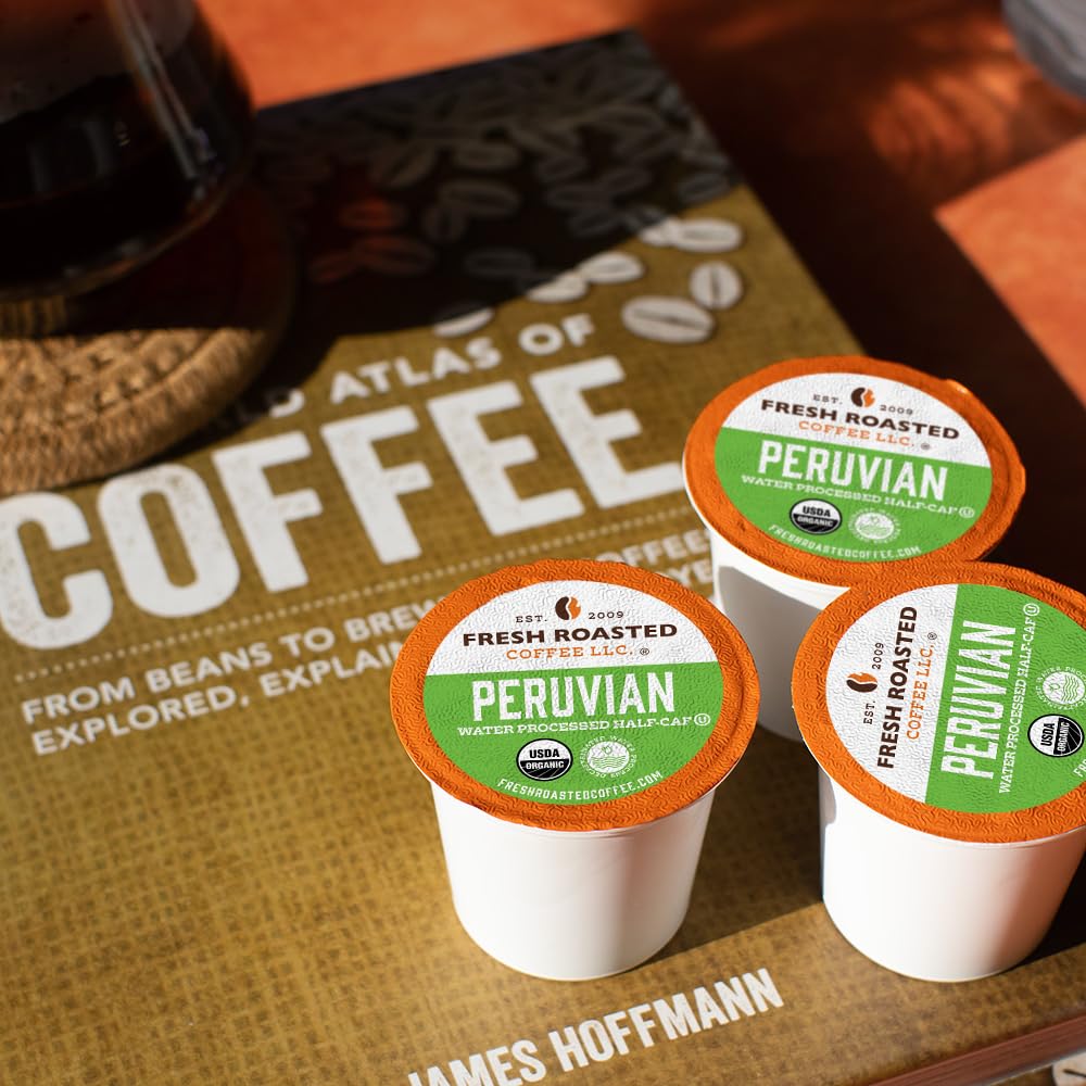 Fresh Roasted Coffee label close-up highlighting organic and safety testing