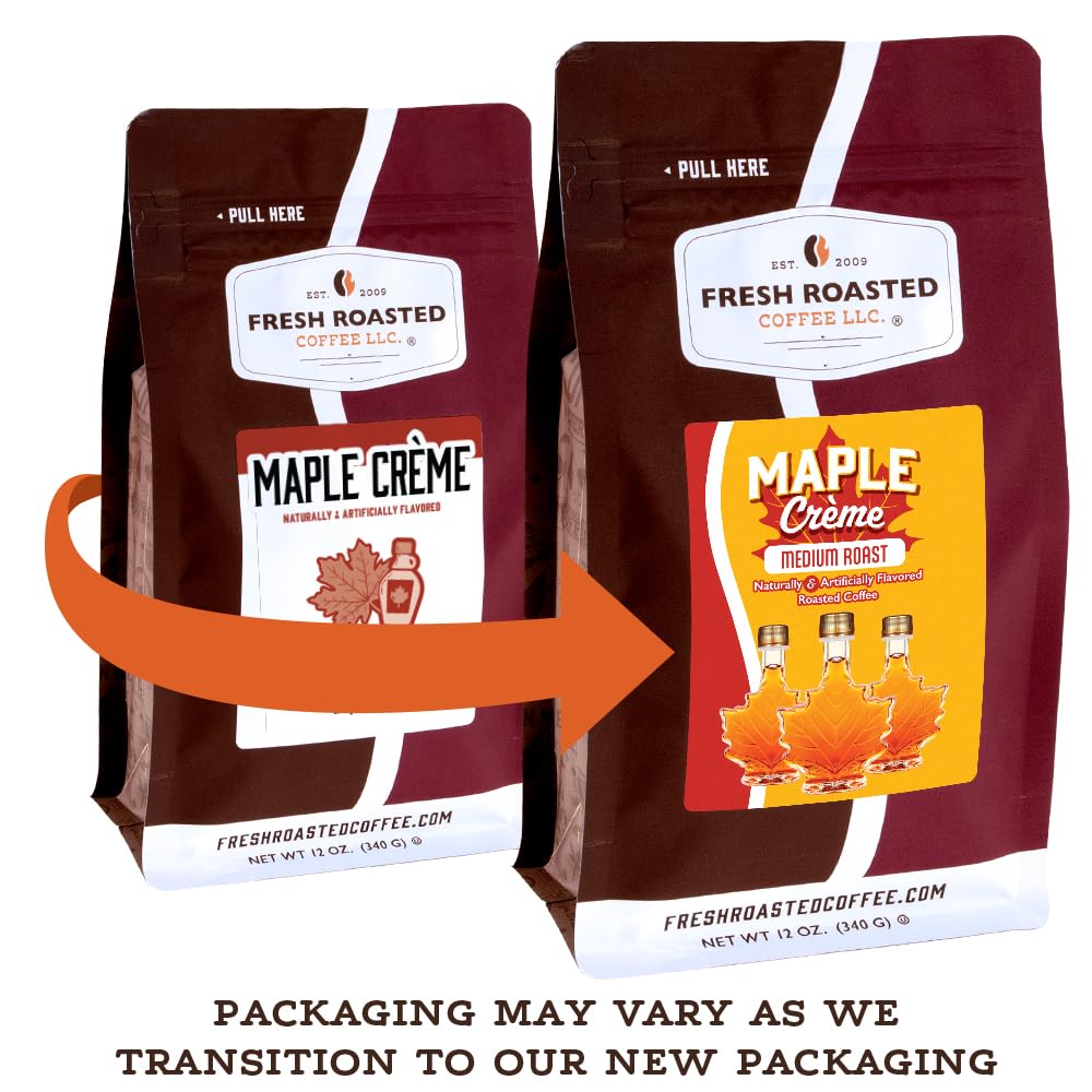 Fresh Roasted Coffee back label details showing roast info and kosher mark