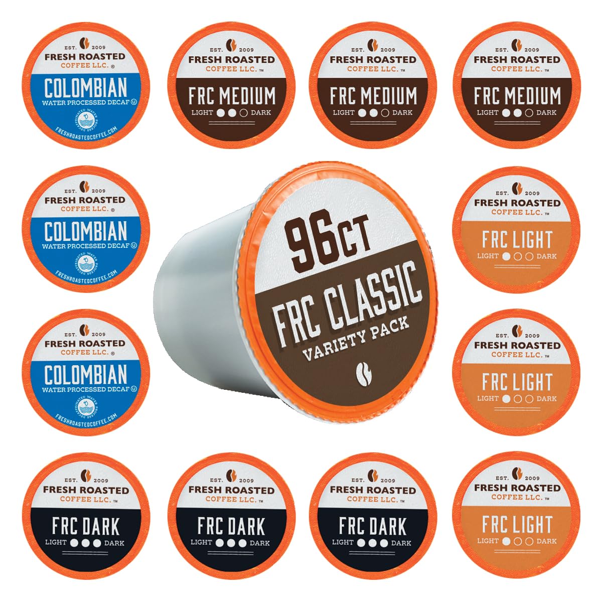 Fresh Roasted Coffee close-up of medium roast K-Cup pod highlighting smooth flavor