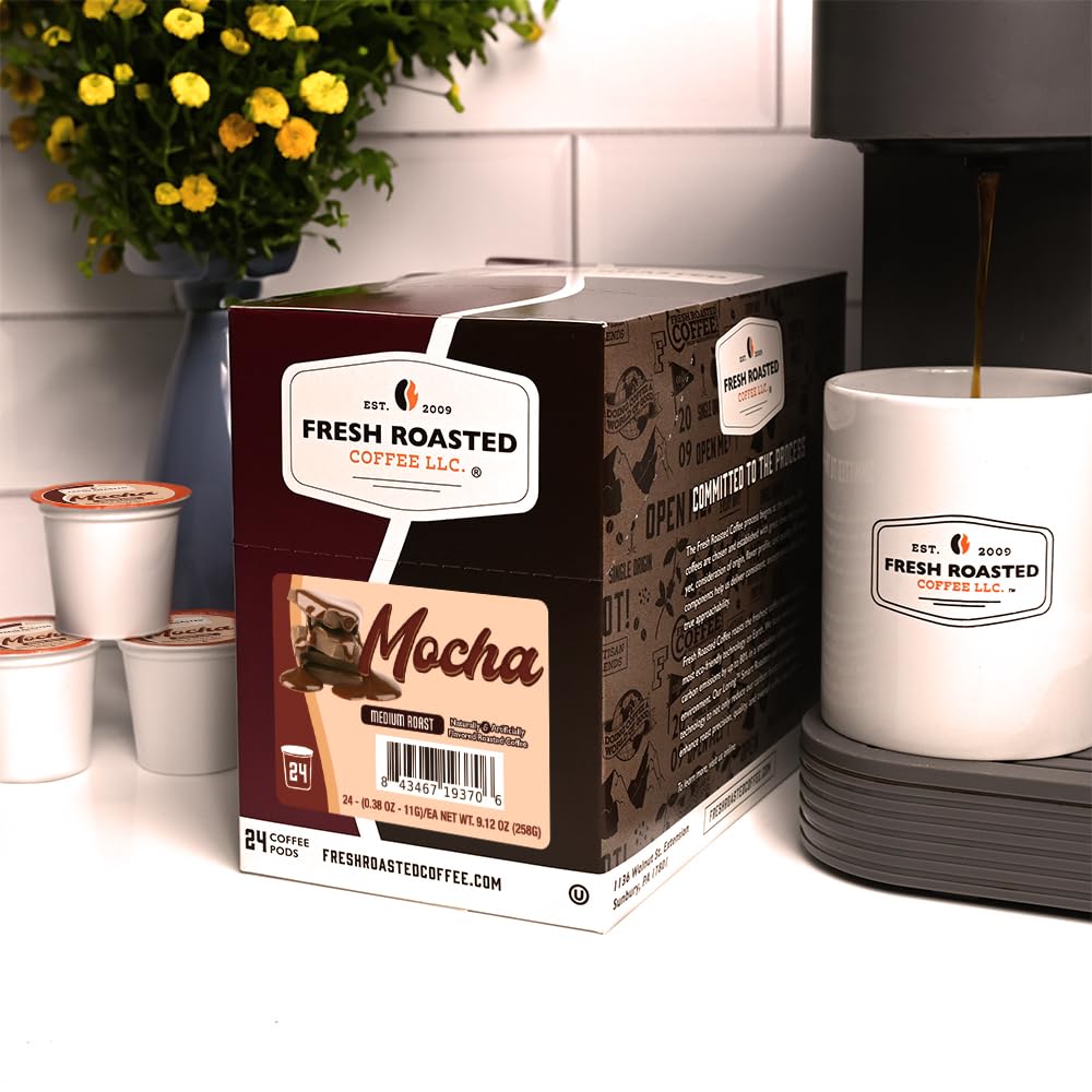 Fresh Roasted Coffee 24-count box beside a ruler showing pack size and value