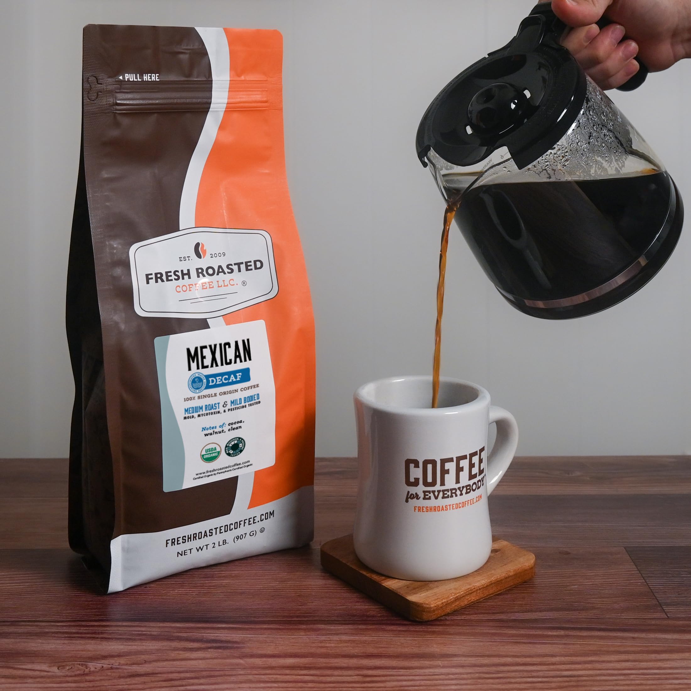 Fresh Roasted Coffee bag valve and nitrogen flush detail preserving peak freshness