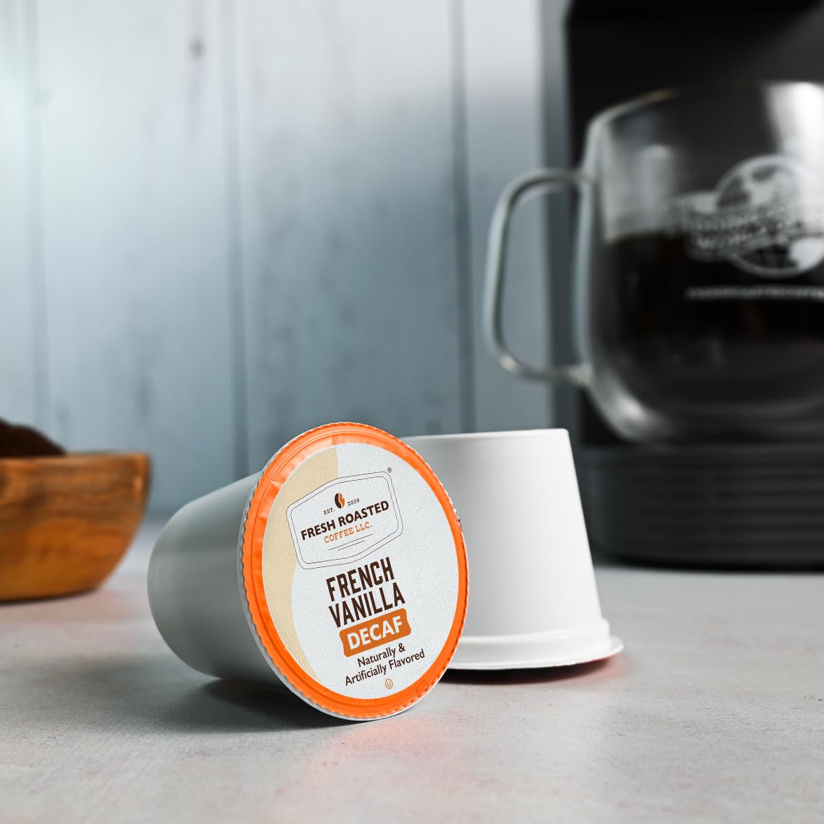 Fresh Roasted Coffee packaging with Loring SmartRoaster nod to lower carbon footprint