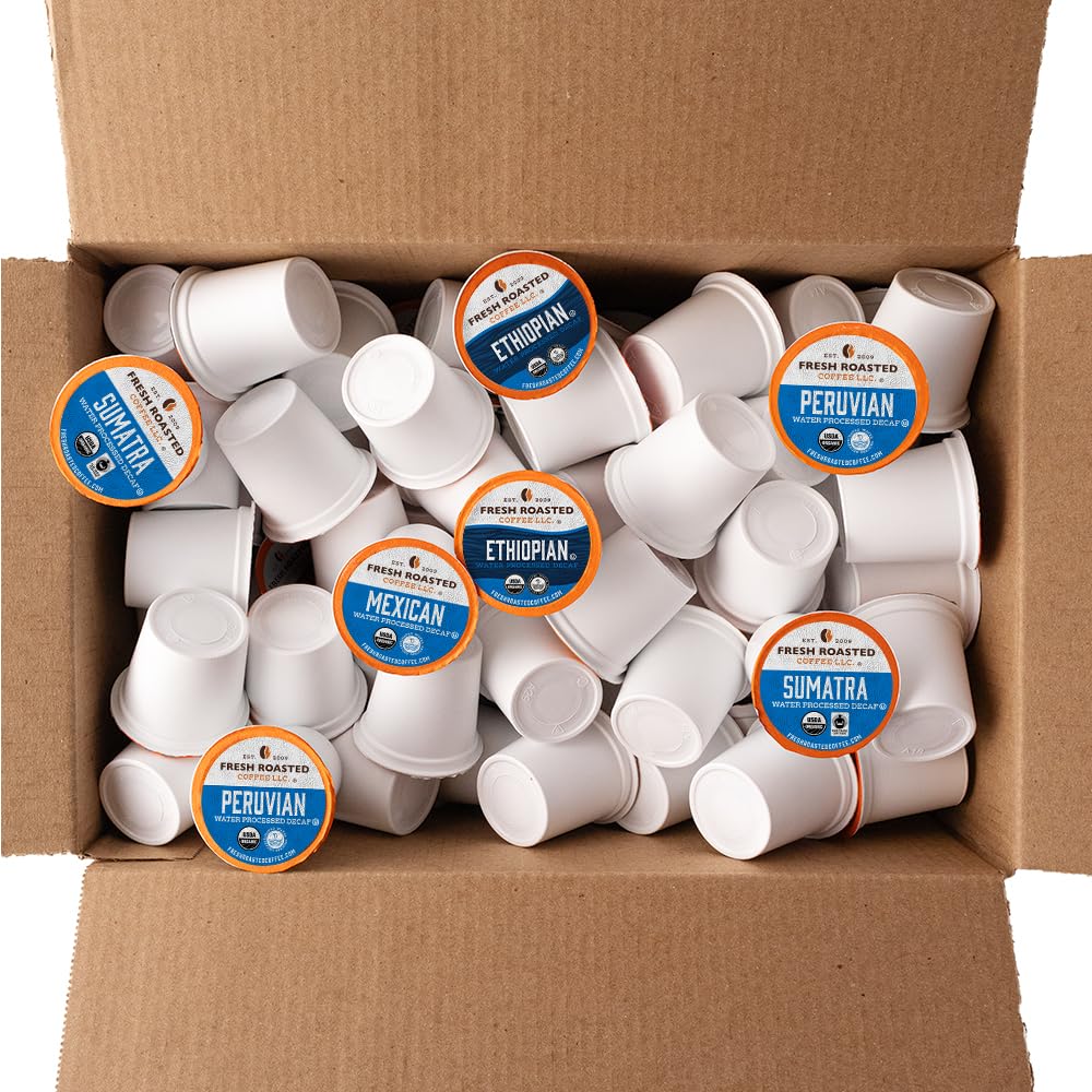 Fresh Roasted Coffee pod seated in Keurig brewer illustrating easy brewing