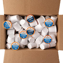 Fresh Roasted Coffee pod seated in Keurig brewer illustrating easy brewing